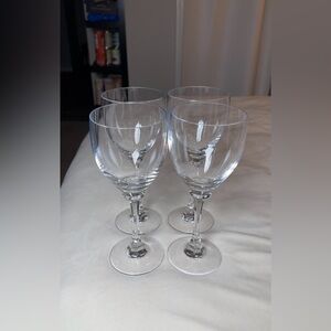 Set Of Four Vintage Crystal Mikasa Stephanie Inspired Clear Wine Glasses